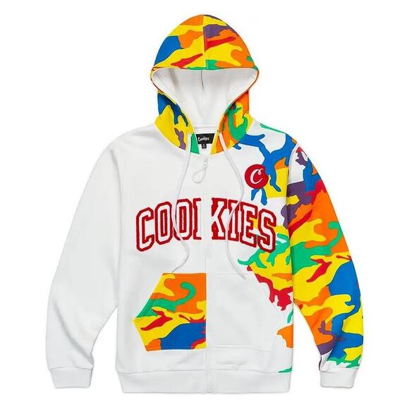 Cookies Other - COOKIES Men's Fresh Air Zip Pullover Fleece Hoodie Size L In Multi
